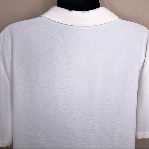 Large Hilary Radley Oversized Fit Neutral Relaxed Womens Top Collar Accent - Picture 8 of 13